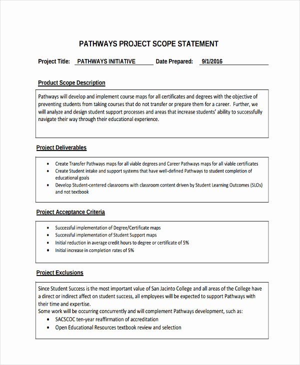 Project Statement Of Work Template Best Of 7 Scope Statement Examples &amp; Samples Pdf