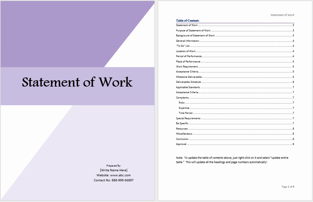 Project Statement Of Work Template Best Of Statement Of Work Template Ms Fice Documents
