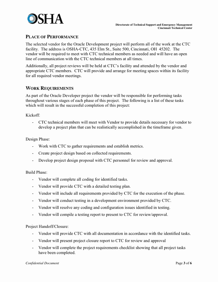Project Statement Of Work Template Elegant Statement Of Work Template In Word and Pdf formats Page