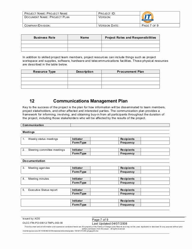 Project Statement Of Work Template New Statement Of Work Template