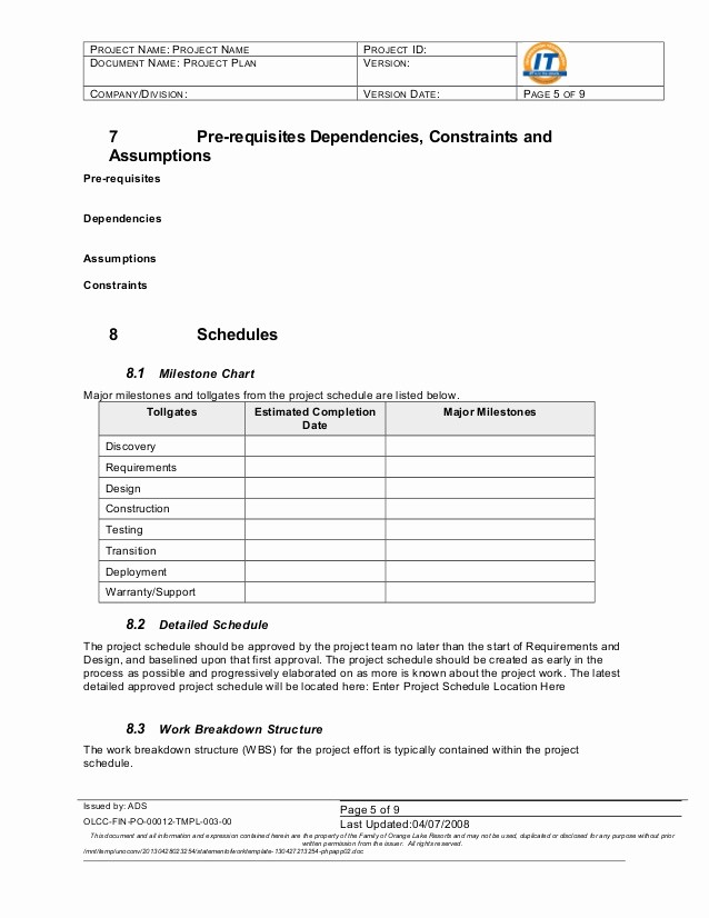 Project Statement Of Work Template Unique Statement Of Work Template