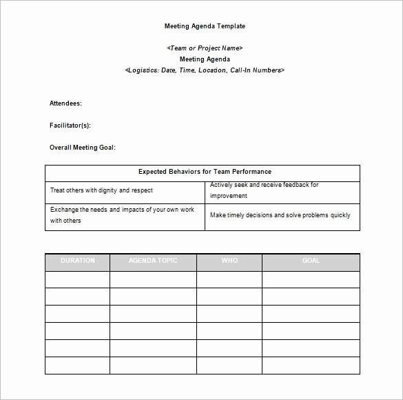 Project Team Meeting Agenda Template Awesome Agenda Template – 24 Free Word Excel Pdf Documents