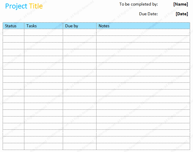 Project to Do List Excel Luxury Project to Do List Basic format List Templates