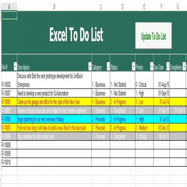 Project to Do List Excel Unique Task List Templates