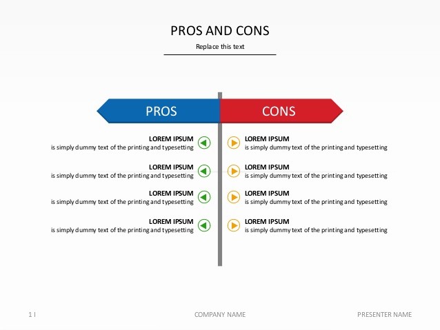 Pros and Cons Analysis Template Luxury Slide Pros and Cons
