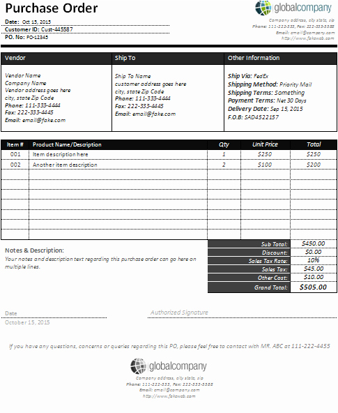 Purchase order Template Microsoft Word Awesome Sample Purchase order format In Word