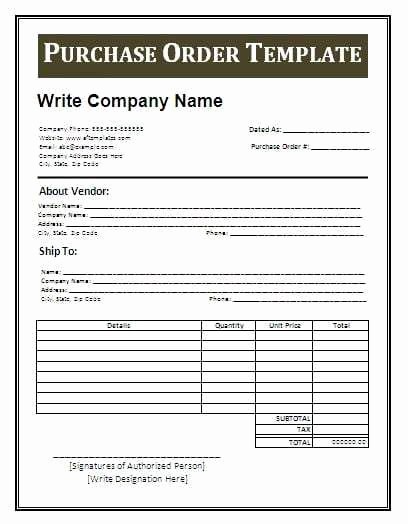 Purchase order Template Microsoft Word Fresh 11 Sample order form Templates Word Excel Pdf formats