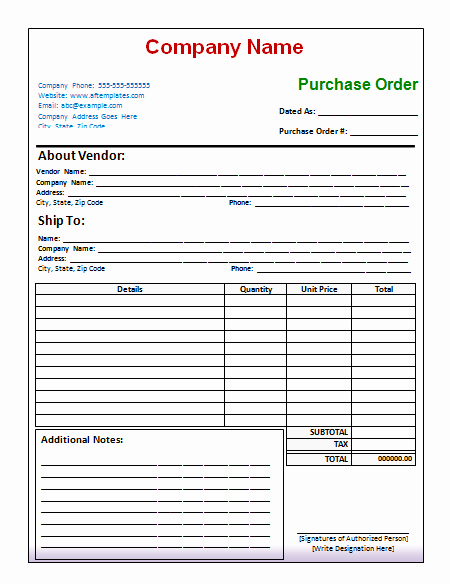 Purchase order Template Microsoft Word Inspirational 40 Free Purchase order Templates forms