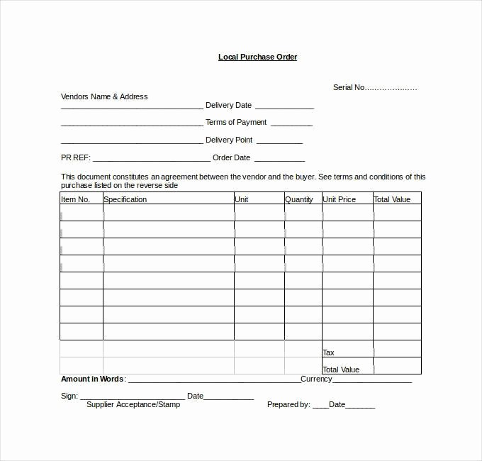 Purchase order Template Microsoft Word Luxury 53 Purchase order Examples Pdf Doc