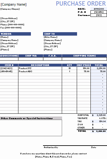Purchase order Template Microsoft Word New Download A Free Purchase order Template for Excel A
