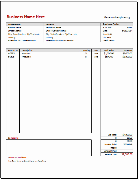 Purchase order Template Microsoft Word New Purchase order format Light Design