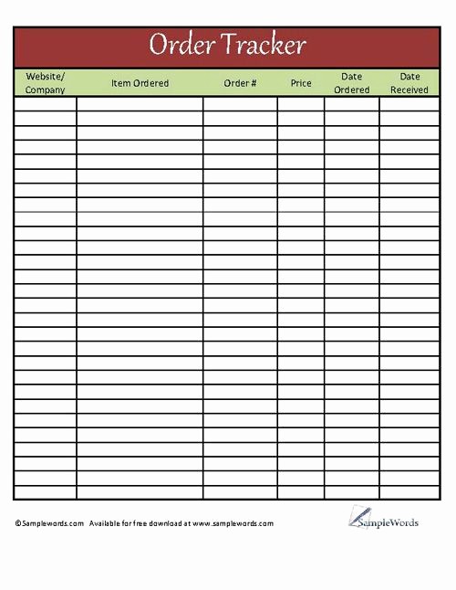 Purchase order Tracking Excel Spreadsheet New organizers Free Download