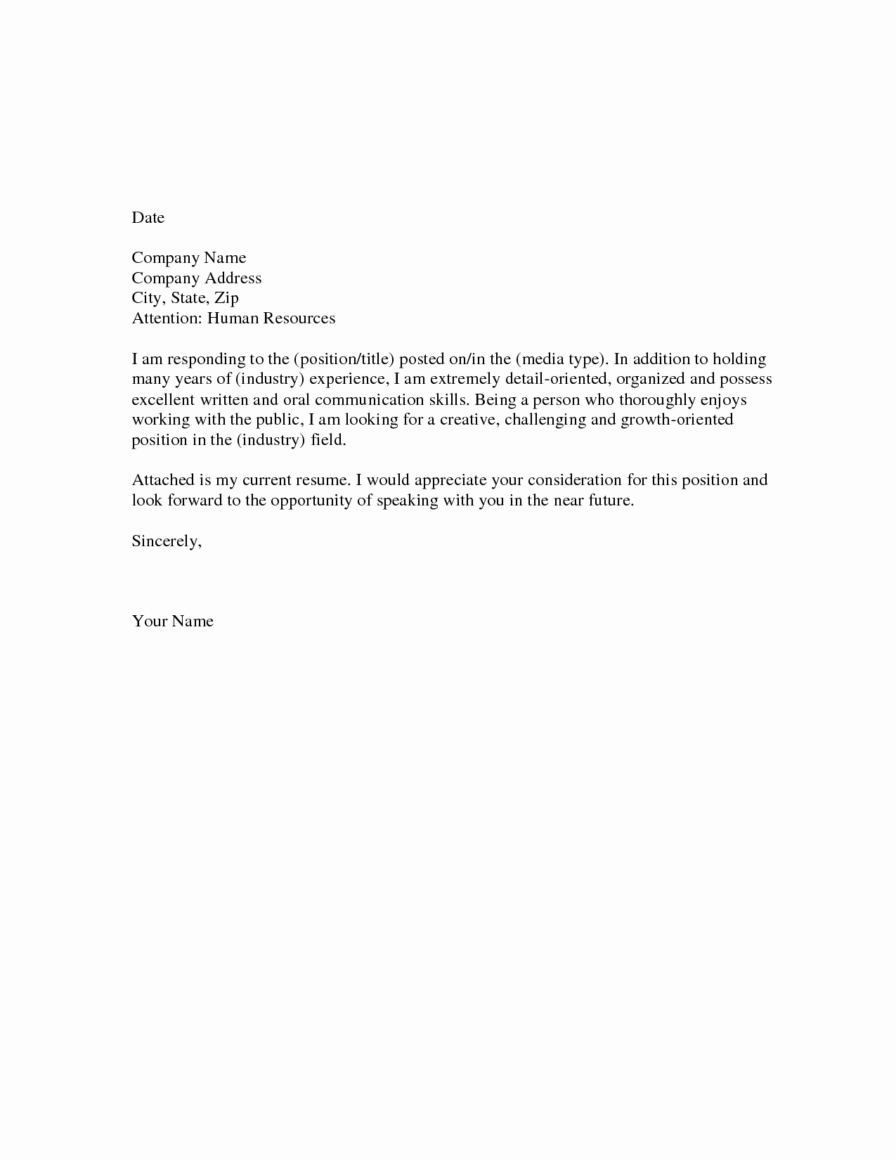 Quick and Easy Cover Letters Best Of General Resume Cover Letter Sample