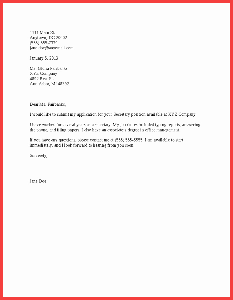 Quick and Easy Cover Letters Fresh Quick Cover Letter Template