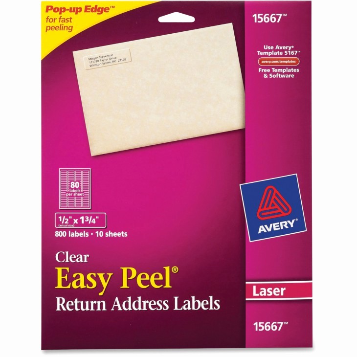 Quill Laser Address Labels Template Awesome Avery Easy Peel Return Address Label 800 Per Pack Ld