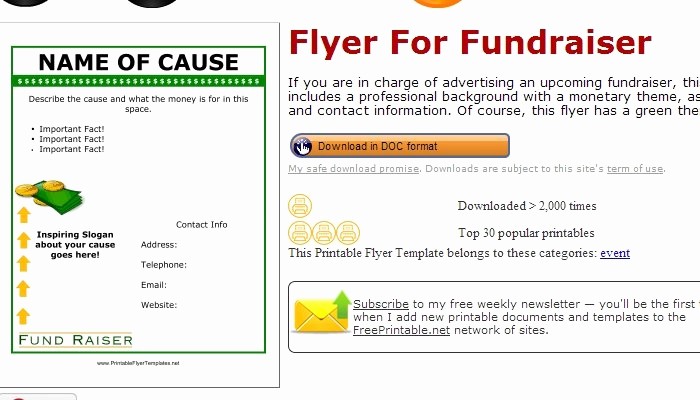 Raffle Flyer Templates Free Download Fresh Fundraiser Template Invitation Template