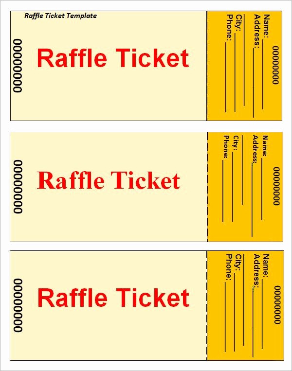 Raffle Ticket Printing Free Template Lovely Raffle Ticket Template …