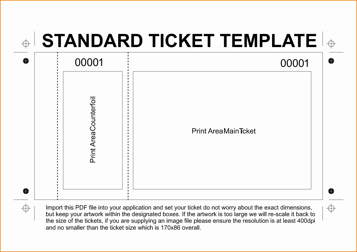 Raffle Ticket with Stub Template Lovely Template Concert Ticket Template Concert Ticket Template