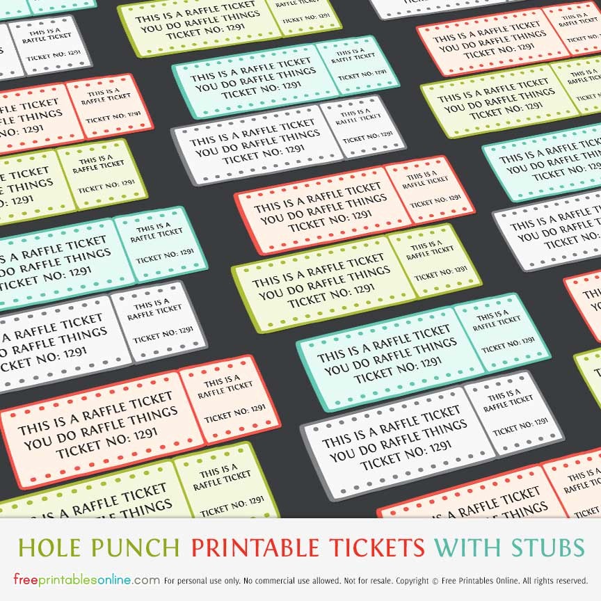 Raffle Ticket with Stub Template New Hole Punch Free Printable Raffle Tickets with Stubs