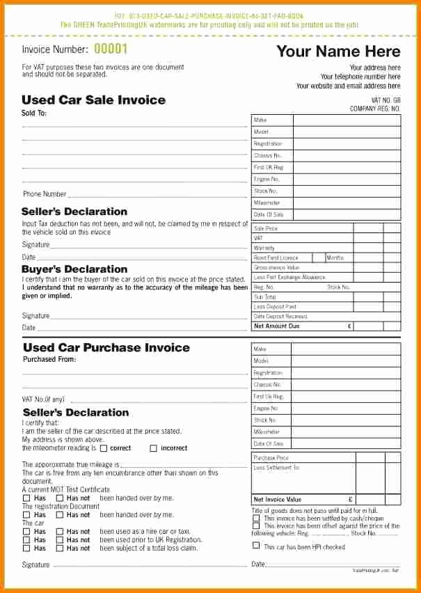 Receipt for Purchase Of Car Luxury Used Car