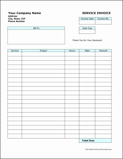 Receipt for Services Template Free Fresh Free Blank Invoice form