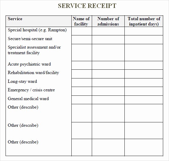 Receipt for Services Template Free Inspirational 9 Sample Service Receipt Templates