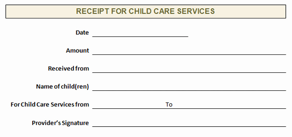 Receipt for Services Template Free Luxury Free Child Care Invoice Template