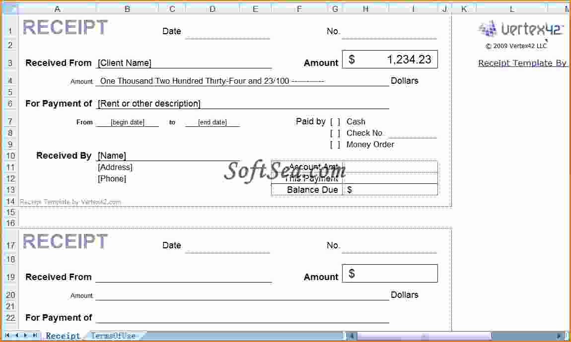 Receipt for Work Done Template Fresh 5 Receipt Template Excel