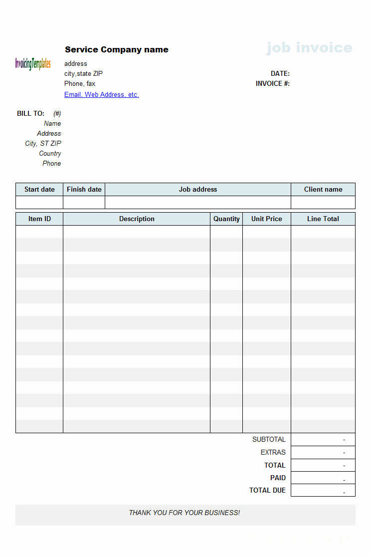 Receipt for Work Done Template New Work Invoice Templates