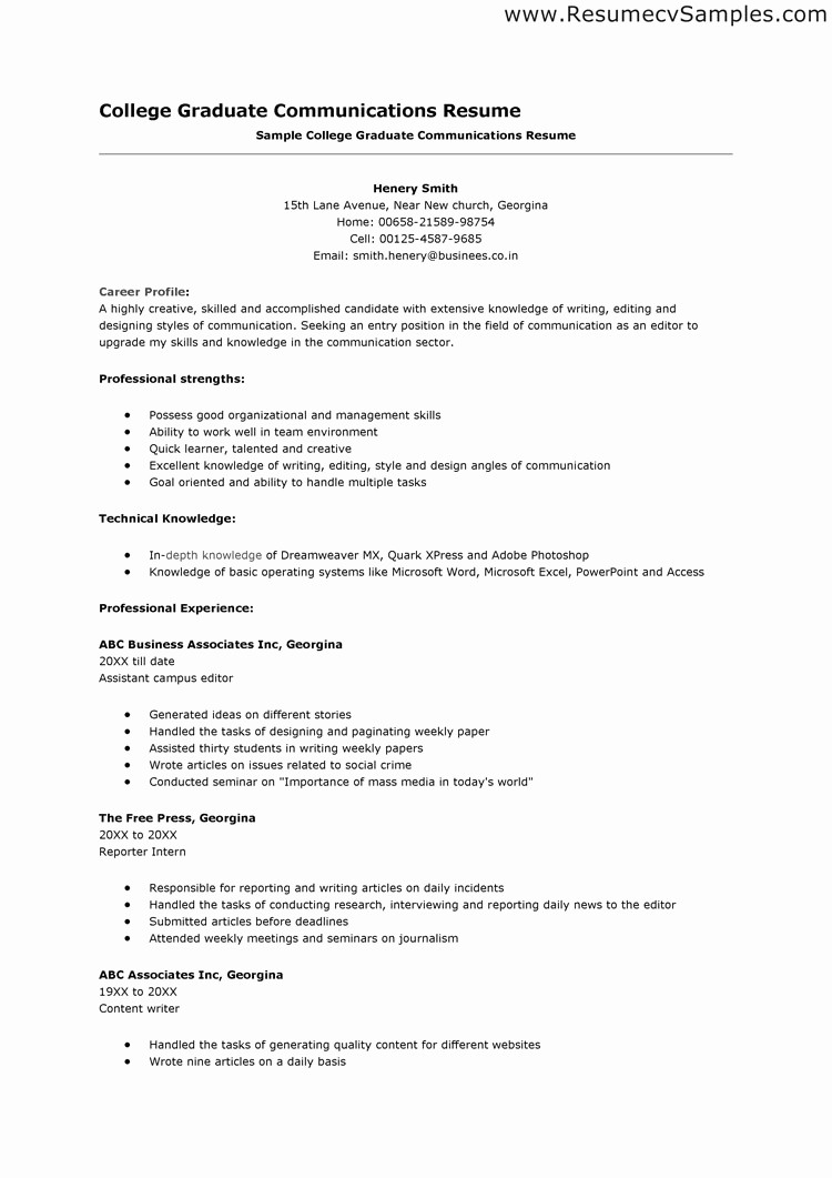 Recent College Graduate Resume Template New Best Resumes for Recent Graduates – Perfect Resume format