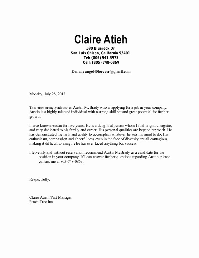 Recommendation Letter for An Employee Awesome Employee Letter Re Mendation