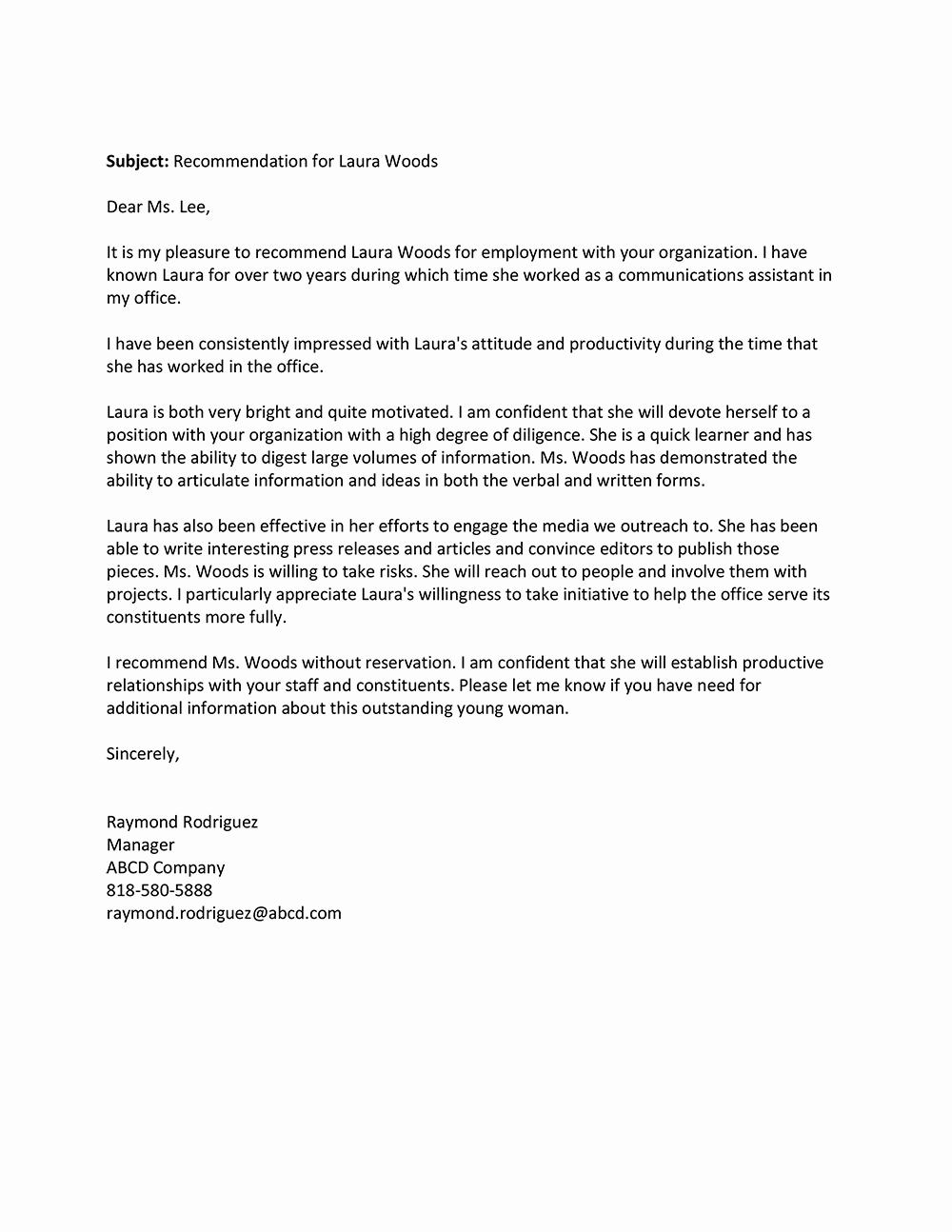 Recommendation Letter for An Employee Best Of Template Re Mendation Letter for Employee Survey