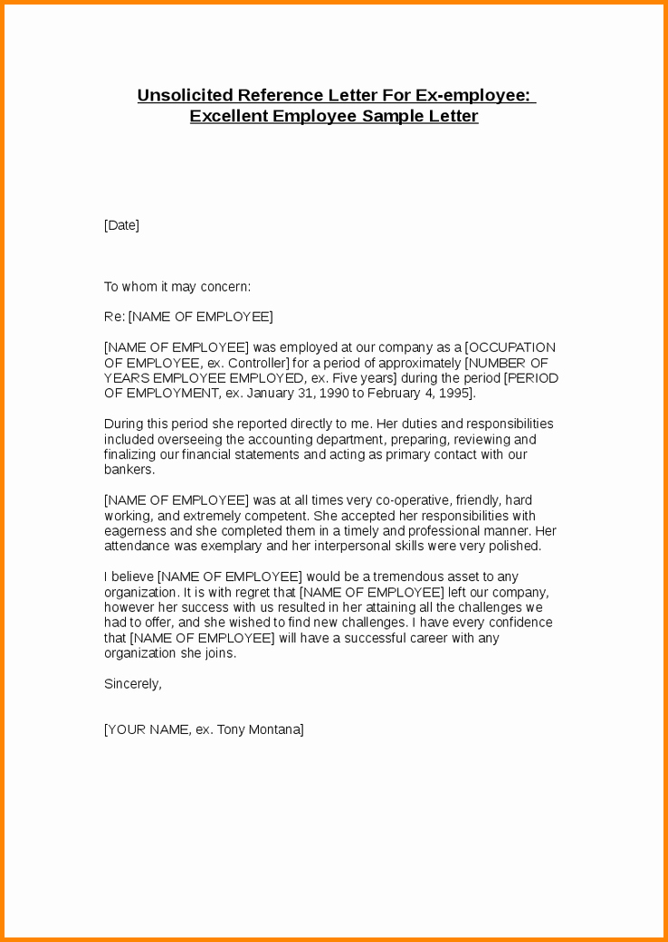 Recommendation Letter Sample From Employer New Reference Letter for Employee Sample Letter Of
