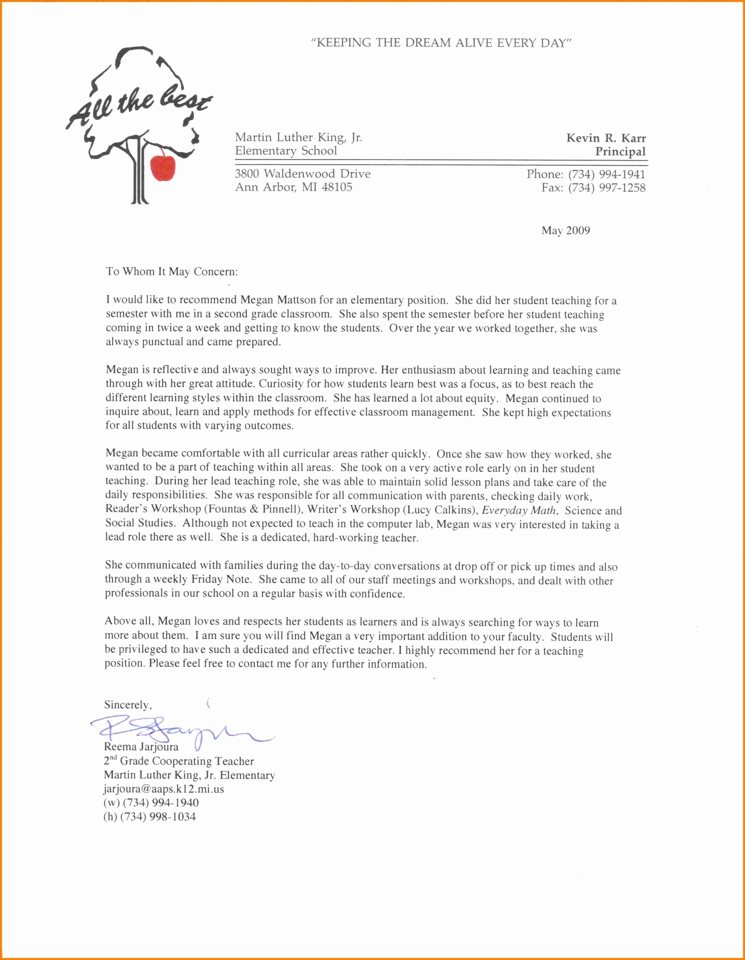 Recommendation Letter Template for Teacher New How to Write Reference Letter for Student Teacher