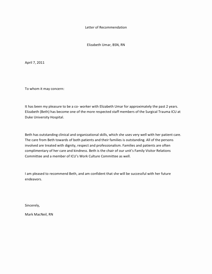 Reference Letter for A Coworker Beautiful Letter Of Re Mendation