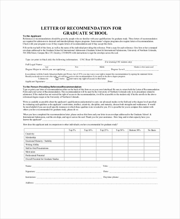 sample letter of re mendation for graduate school