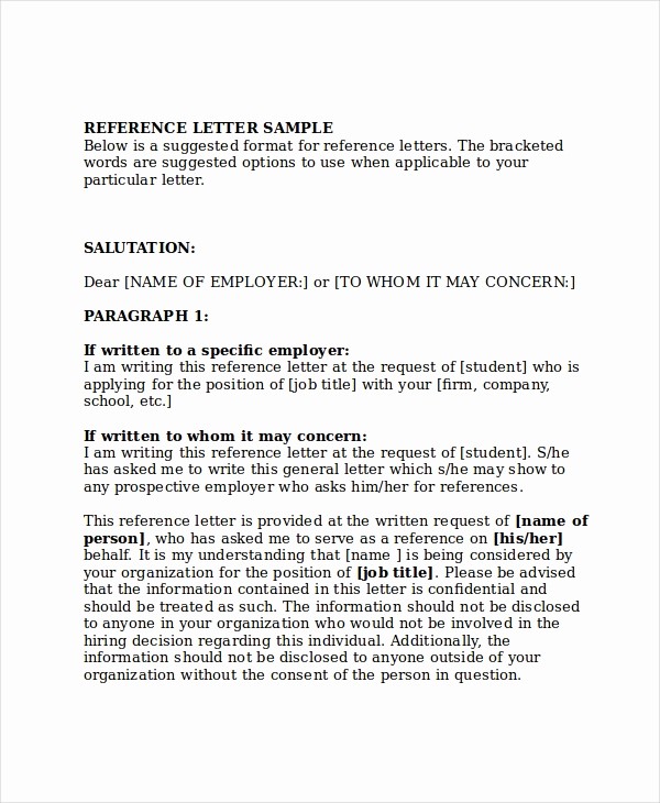 Reference Letter for Employment Samples Best Of 13 Employment Reference Letter Templates Free Sample