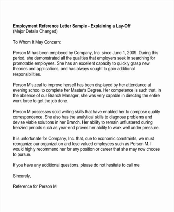 Reference Letter for Employment Samples Elegant 13 Employment Reference Letter Templates Free Sample