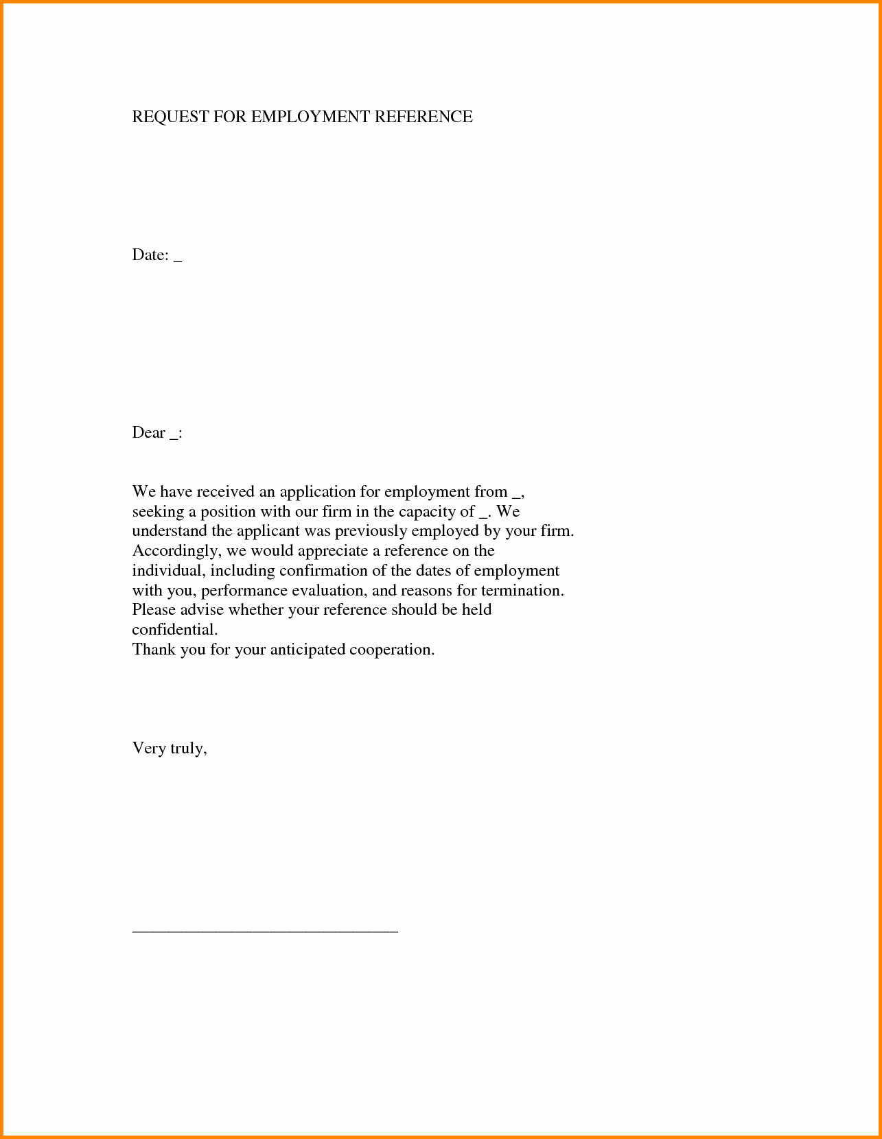 Reference Letter Template for Job Beautiful Employment Reference Letter