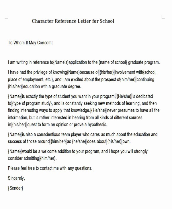 Reference Letters for College Admission Lovely 7 Sample Reference Letter for Schools