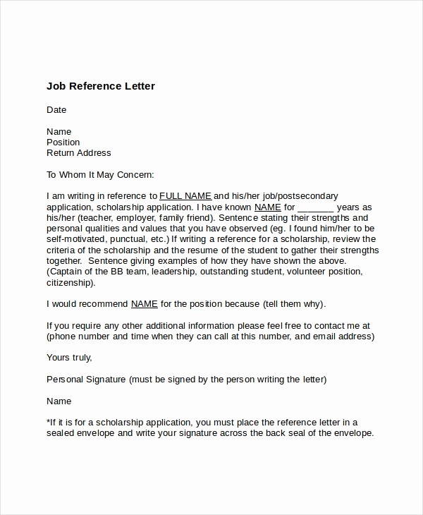 Reference List for Job Application Lovely Job Reference Letter