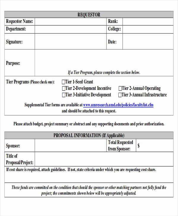 Request for Funds form Template Lovely 10 Sample Funding Request forms