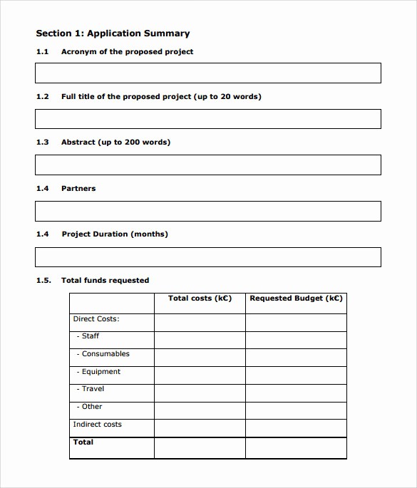 Request for Funds form Template Unique Funding Proposal Template 7 Free Samples Examples