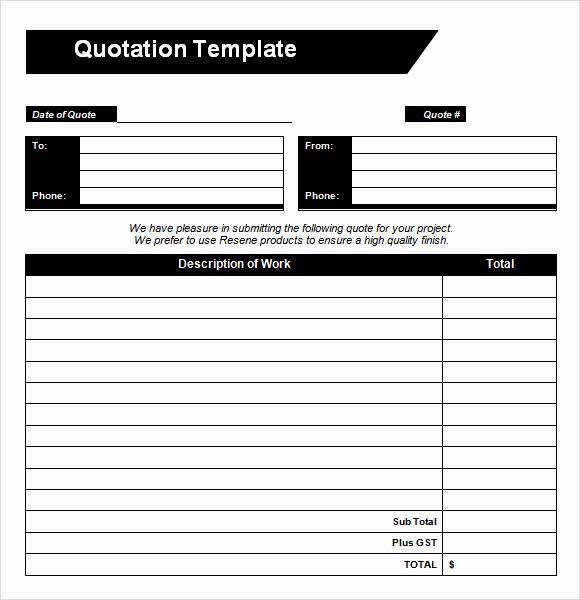 Request for Quote Template Word Unique 45 Quotation Templates