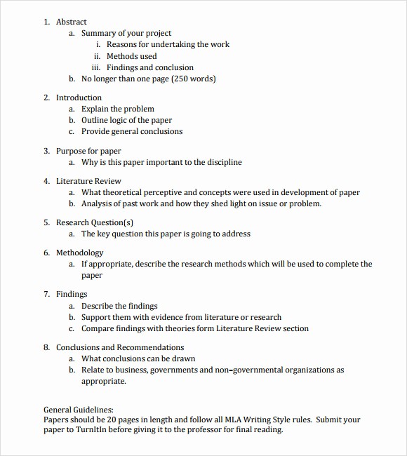 Research Paper Outline Template Word Awesome 6 Paper Outline Samples