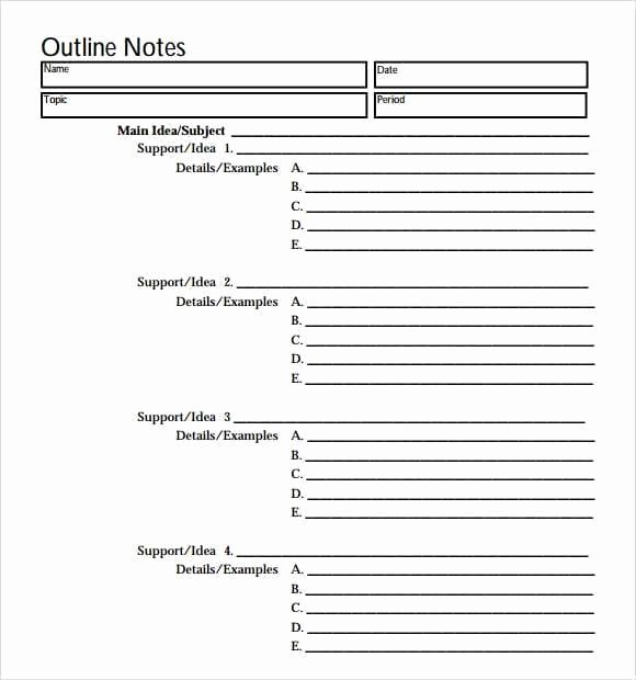 Research Paper Outline Template Word Awesome 9 Outline Templates Word Excel Pdf formats
