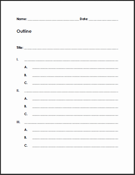Research Paper Outline Template Word Lovely Free Blank Printable Outline for Students