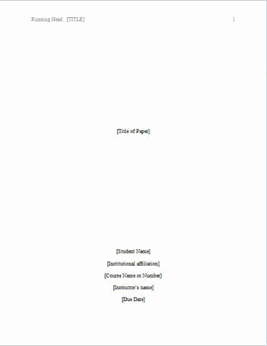 Research Paper Title Page Template Fresh 8 Free Apa Title Page Templates [ms Word] Intended for Apa
