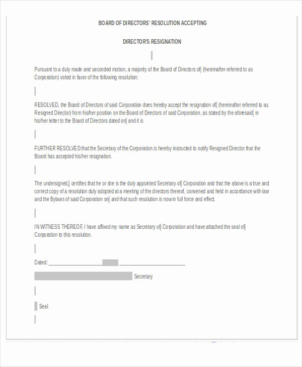 Resignation From Board Of Directors Awesome 34 Free Resignation Letter Templates Pdf Doc