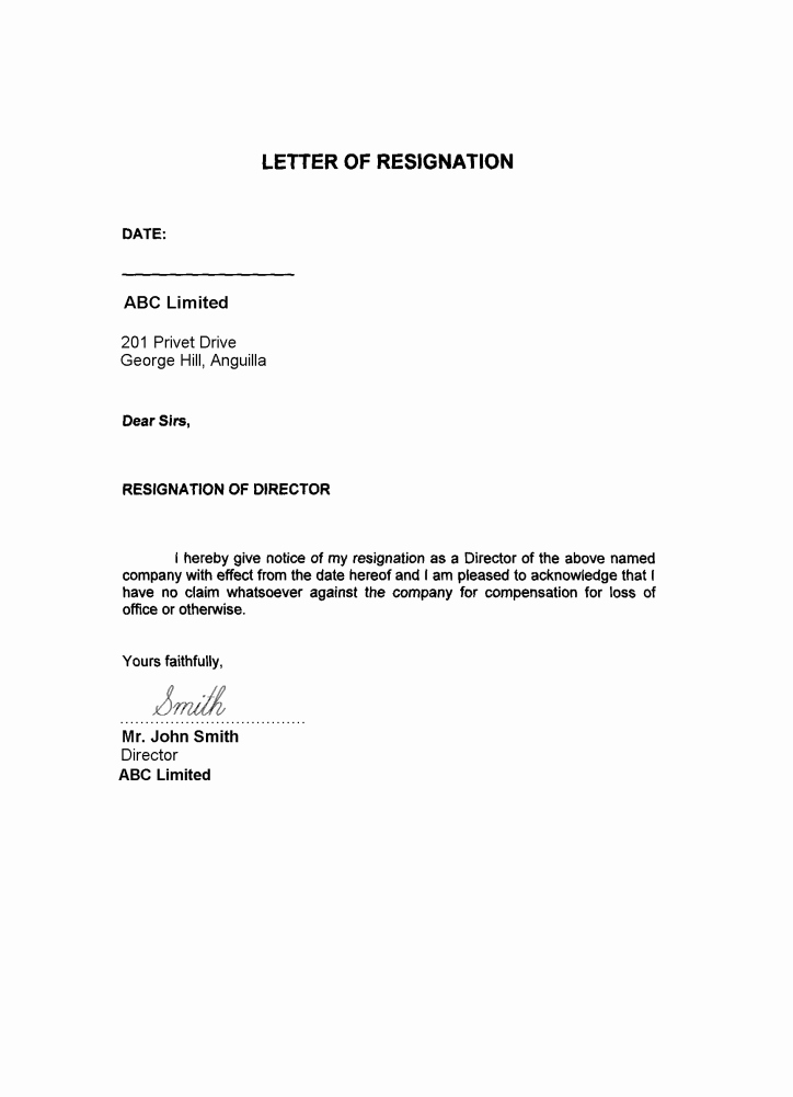 Resignation From Board Of Directors Awesome Ireland Fshore Zones